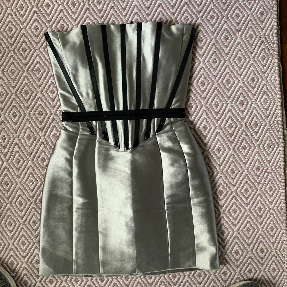 Celine Silk Strapless Mini Dress